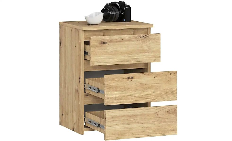 Nachttisch mit 3 Schubladen Carlo ¦ holzfarben ¦ Maße (cm): B: 40 H: 57 Tis günstig online kaufen