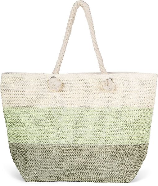 styleBREAKER Schultertasche Gestreifte Papierstroh Strandtasche (1-tlg) günstig online kaufen