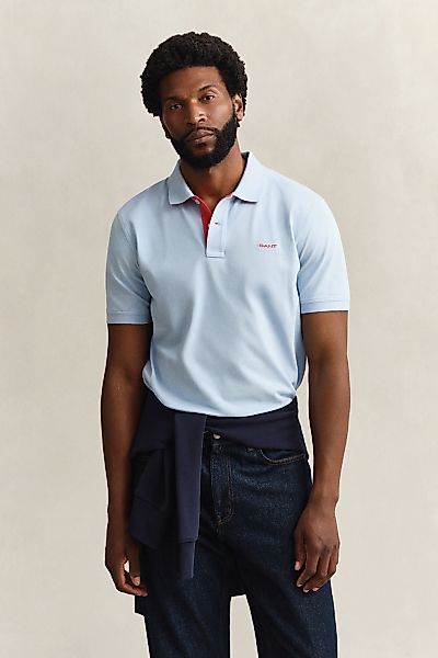Gant Poloshirt "REG CONTRAST PIQUE SS RUGGER" mit kontrastfarbenen Einsätze günstig online kaufen