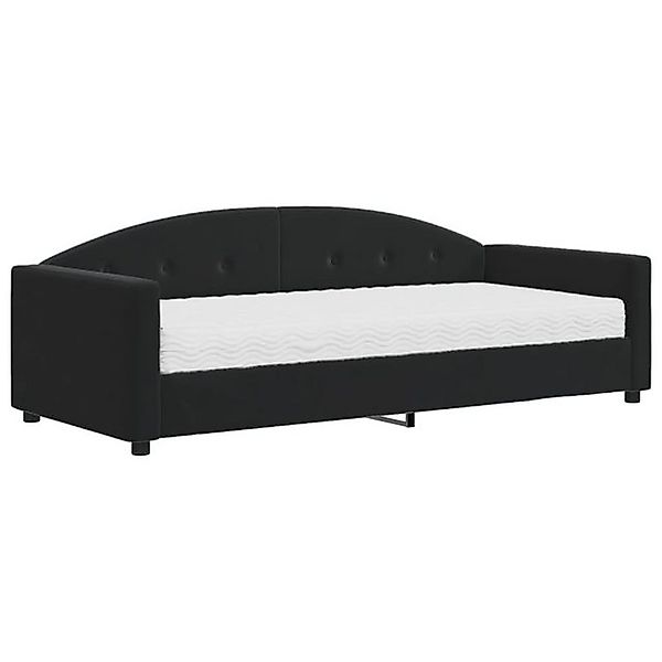 vidaXL Bett, Tagesbett mit Matratze Schwarz 90x190 cm Samt günstig online kaufen