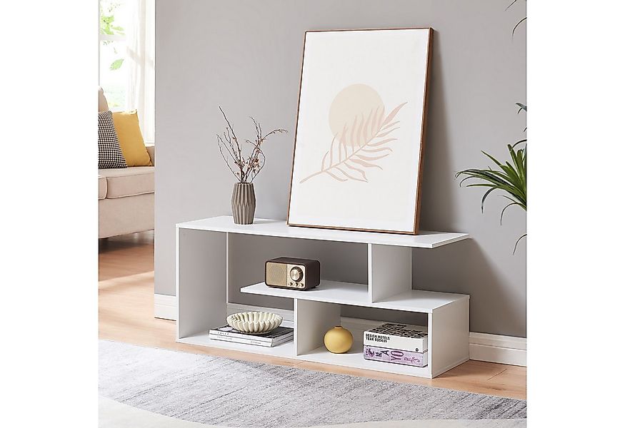 en.casa TV-Regal, »Anän« offen 100 x 30 x 42 cm Weiß günstig online kaufen