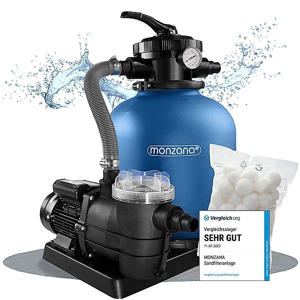 monzana Sandfilteranlage, Sandfilteranlage 9.960 L/h Vorfilter günstig online kaufen