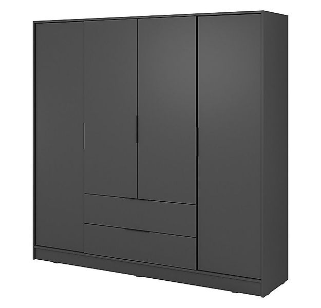 Lomadox Kleiderschrank KNOCK-160 in graphit, 4 Türen, 2 Schubkästen, 206 cm günstig online kaufen