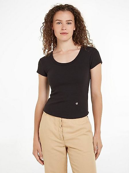Tommy Hilfiger T-Shirt SLIM RIB SCOOP günstig online kaufen
