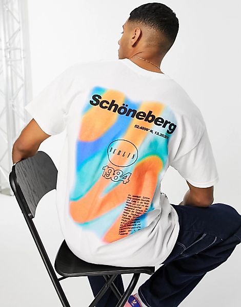 Topman – Oversize-T-Shirt in Weiß mit „Schöneberg“-Cityprint günstig online kaufen