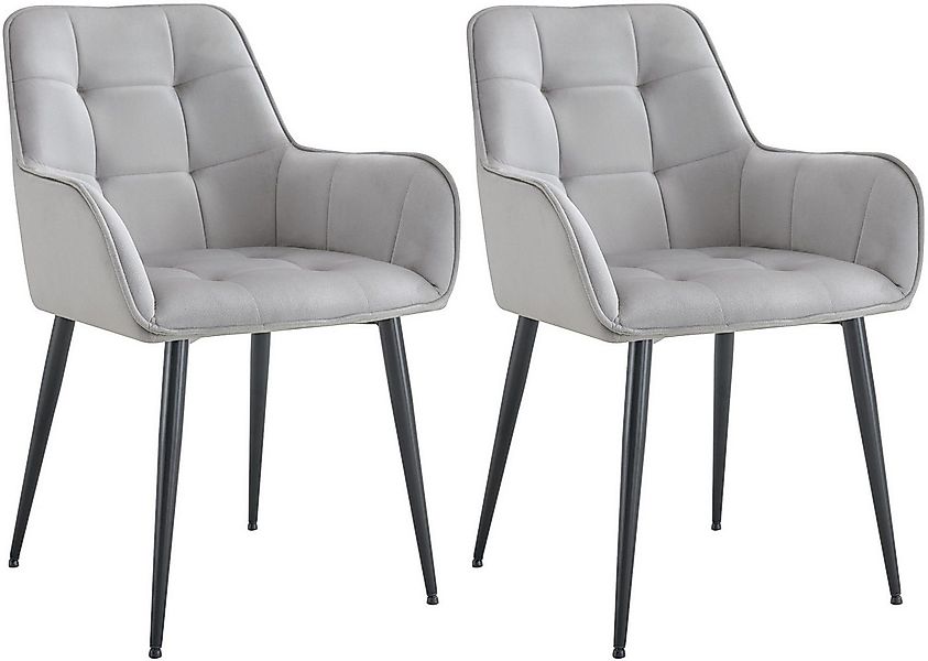 CLP Esszimmerstuhl Ferndale (2er Set, 2 St), Ziernähte, Samtbezug, gepolste günstig online kaufen