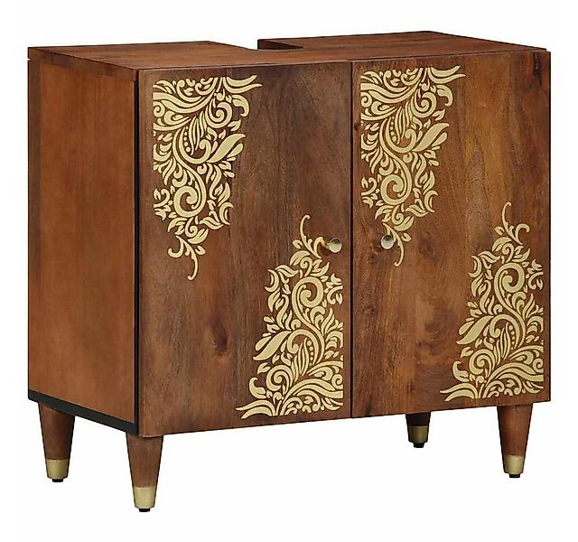 vidaXL Badezimmerspiegelschrank Waschbeckenunterschrank mit Speicher Honigb günstig online kaufen