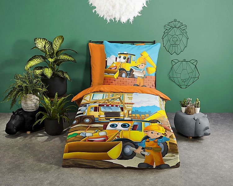 good morning Kinderbettwäsche Building, Renforcé, 2 günstig online kaufen