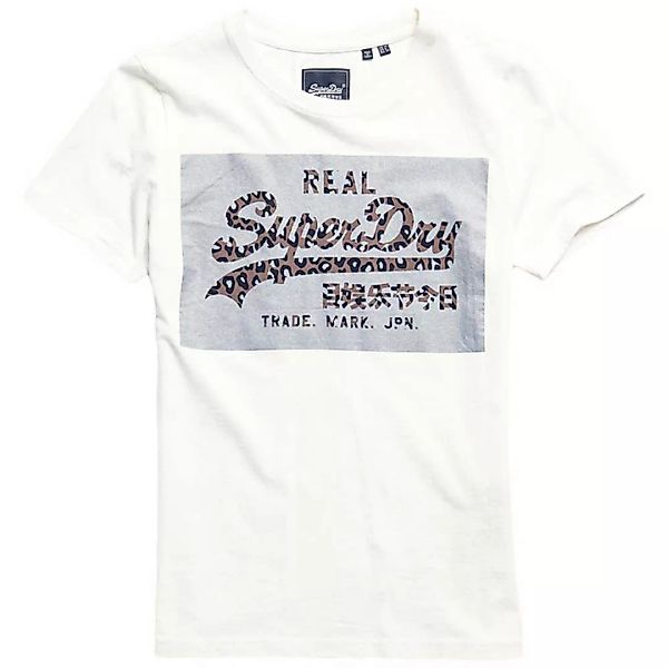 Superdry Vintage Logo Reflective Box Kurzarm T-shirt XS Ecru günstig online kaufen