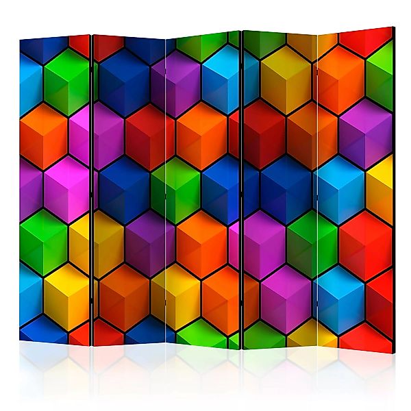 5-teiliges Paravent - Colorful Geometric Boxes Ii [room Dividers] günstig online kaufen