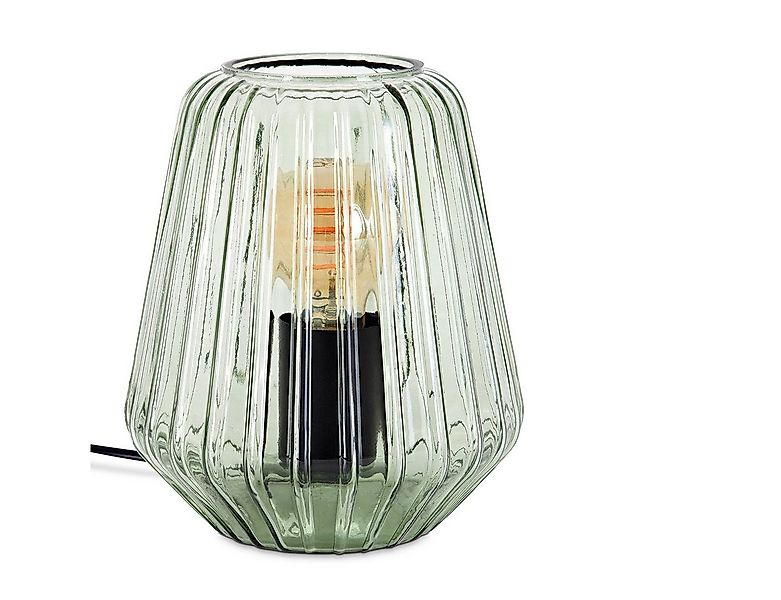 hofstein Tischleuchte Tischlampe aus Metall/Glas in Schwarz/Grün, ohne Leuc günstig online kaufen