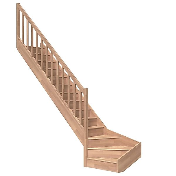Dolle Raumspartreppe Paris 1/4-gew. Links Setzstufe Buche R-Geländer FSC® günstig online kaufen