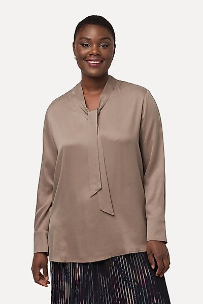 Ulla Popken Longbluse Cuprobluse Schluppe V-Ausschnitt günstig online kaufen