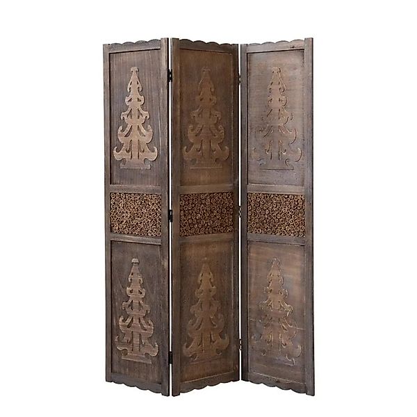 Homestyle4u 3-tlg. Paravent in Braun 120x170 cm 1890 günstig online kaufen