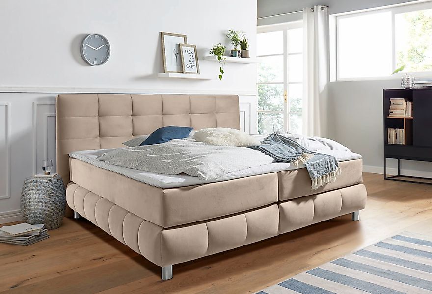 Home affaire Boxspringbett "Salo" incl. Topper, 6 Breiten, 2 Härtegrade, TF günstig online kaufen