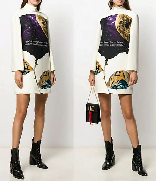 Valentino Midikleid VALENTINO GARAVANI Turtleneck Dress Minikleid Silk Wool günstig online kaufen