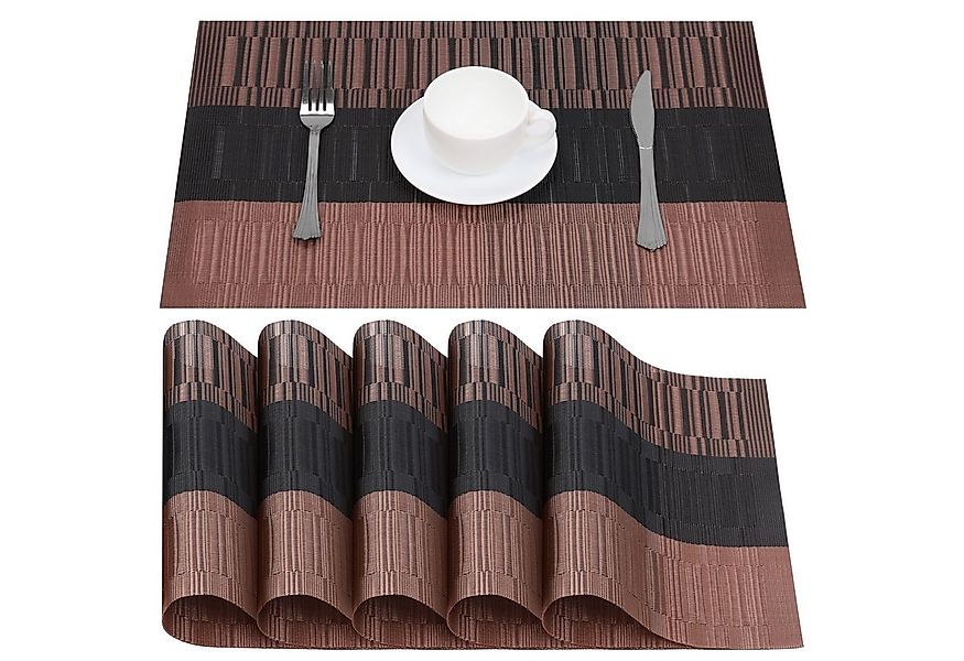 Belle Vous Platzset Belle Vous 30 x 45cm 6er Pack kupferfarbene & Schwarze günstig online kaufen