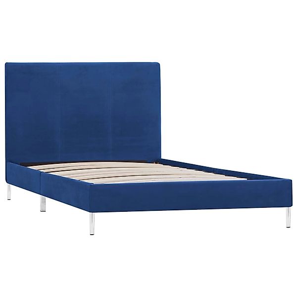 vidaXL Bett Bettgestell Blau Stoff 90×200 günstig online kaufen