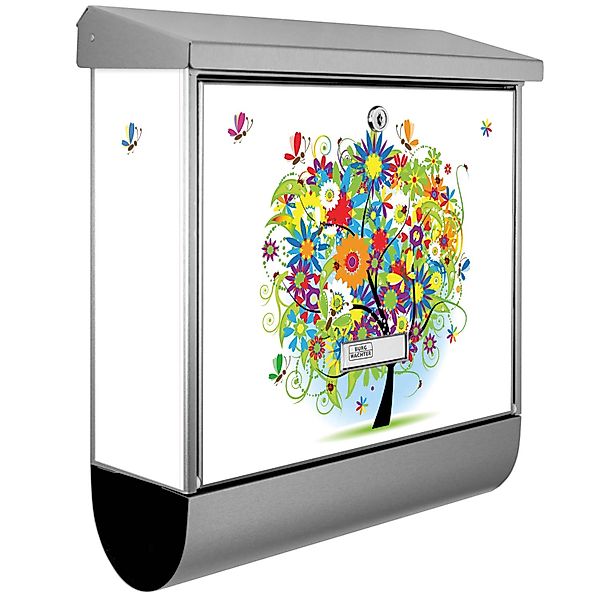 Banjado Briefkasten Edelstahl 38x39x12cm Mit Zeitungsfach Inkl. Montagemate günstig online kaufen