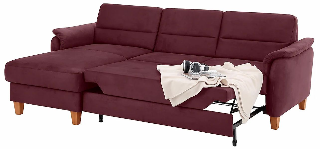 Home affaire Ecksofa »Palmera L-Form«, Federkern, wahlweise mit Bettfunktio günstig online kaufen