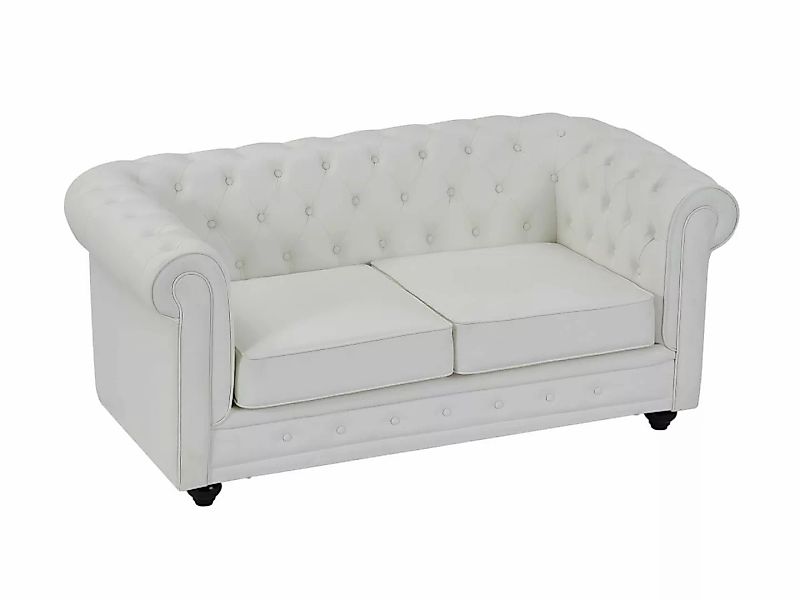 Sofa 2-Sitzer - Kunstleder - Weiß - CHESTERFIELD günstig online kaufen