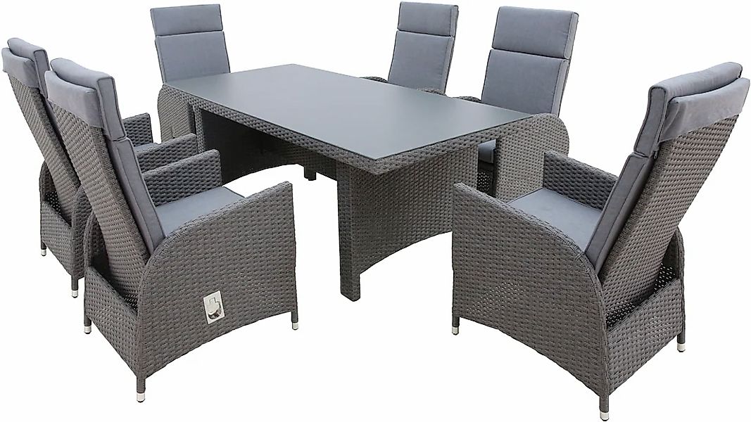 KONIFERA Garten-Essgruppe ""Newcastle"" Set, 6 Sessel, Rückenlehne verstell günstig online kaufen