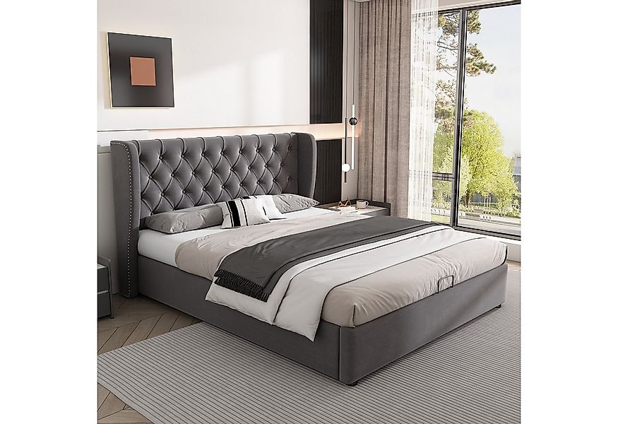 STILVORA Polsterbett 140X190 mit Bettkasten,Jugendbett Bettgestell mit Kopf günstig online kaufen