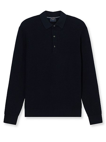 OLYMP Polokragenpullover Waffle Structure Pullover strukturiert, unifarben, günstig online kaufen