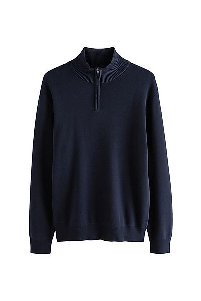 Next Strickpullover Regular Fit Premium Einfarbiger Troyer (1-tlg) günstig online kaufen