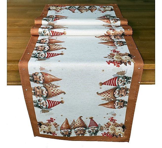 texpot Tischdecke Tischläufer Druck Wichtel mit Lurex (1-tlg) günstig online kaufen