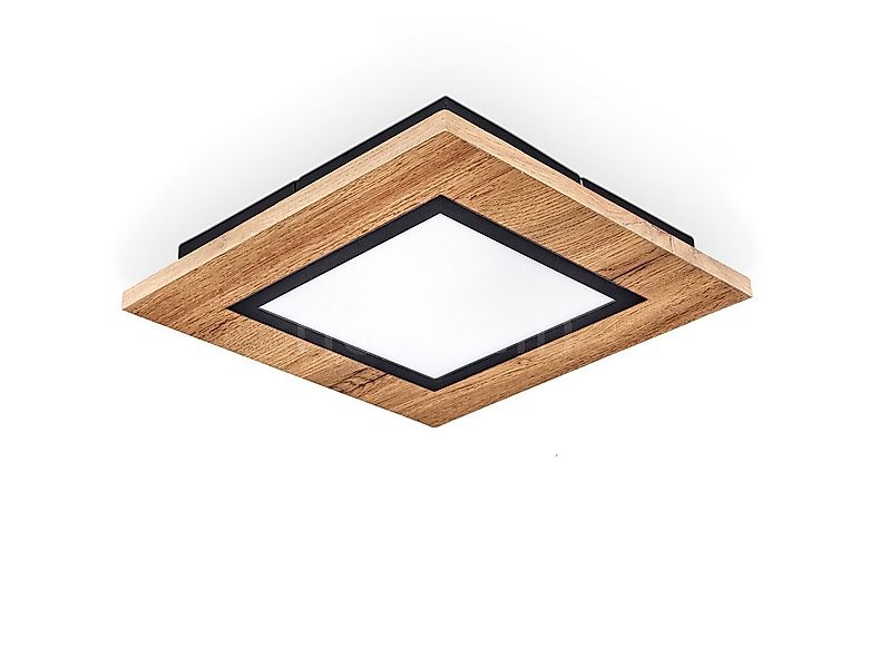 hofstein Deckenleuchte Deckenlampe aus Metall/MDF/Kunststoff in Schwarz/Hol günstig online kaufen