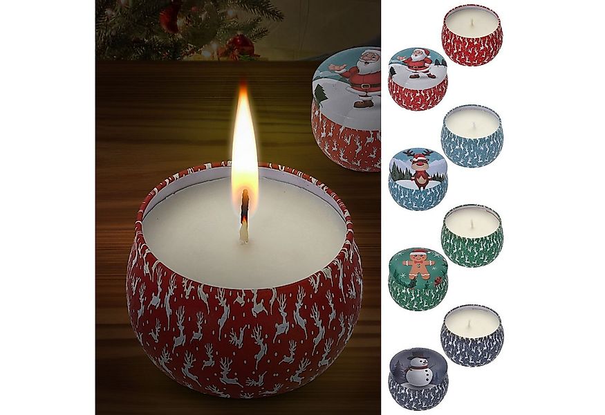 CEPEWA Duftkerze Duftkerze in Dose 4er Set Paraffin Metall 8x5cm 125g Weihn günstig online kaufen