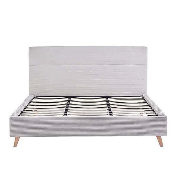 B&D home Bett FINN, 180x200cm, Grau, mit Lattenrost, Cord günstig online kaufen