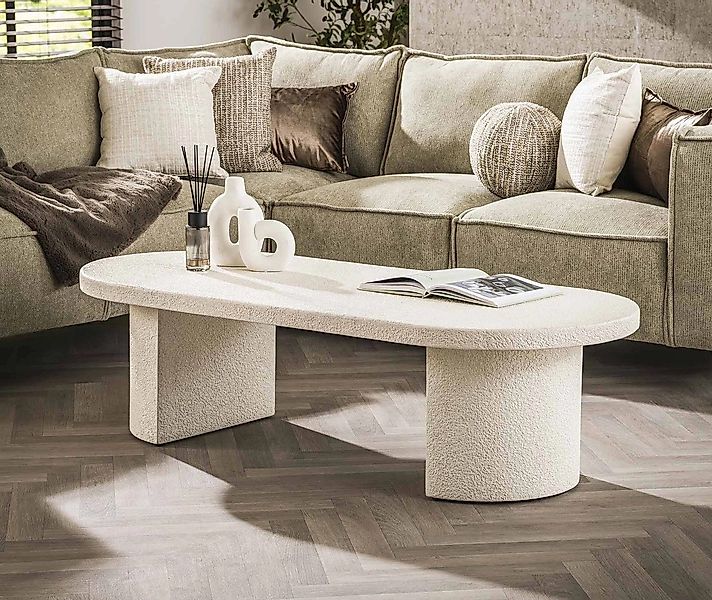 LEVEN Lifestyle Couchtisch ASTONE oval aus Marmor Verbundstoff Sofatisch 15 günstig online kaufen