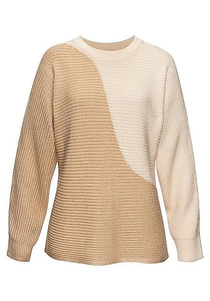 Vivance Strickpullover in Colorblock-Optik, Rundhals günstig online kaufen