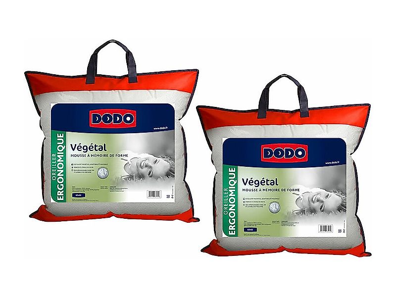 Ergonomisches Visco-Kopfkissen 2er-Set - 60 x 60 cm - DODO von VEGETAL günstig online kaufen