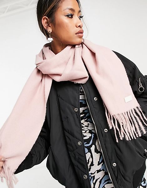 Topshop – Superweicher Schal aus recyceltem Material in Rosa günstig online kaufen