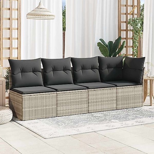 vidaXL Loungesofa Gartensofa mit Kissen 4-Sitzer günstig online kaufen