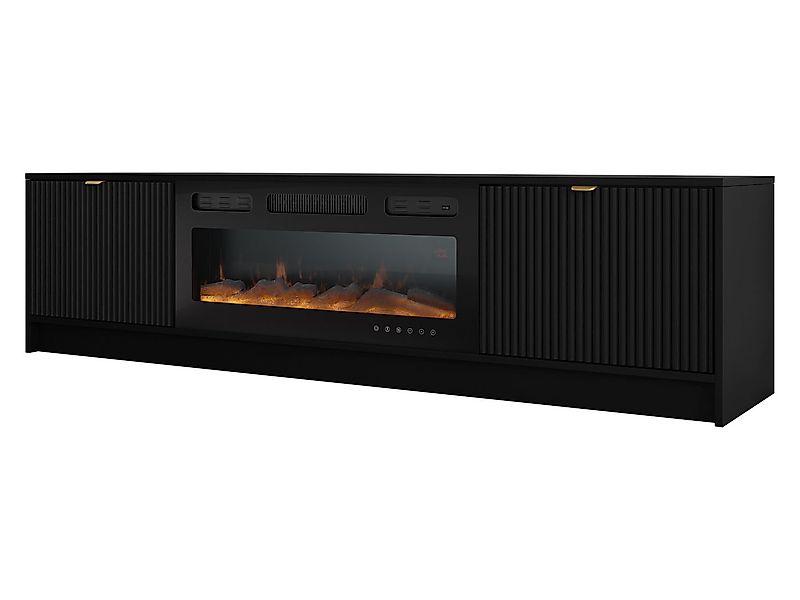 MIRJAN24 TV-Schrank Tireno mit Kamin (mit zwei Drehtüren) Realistische LED- günstig online kaufen