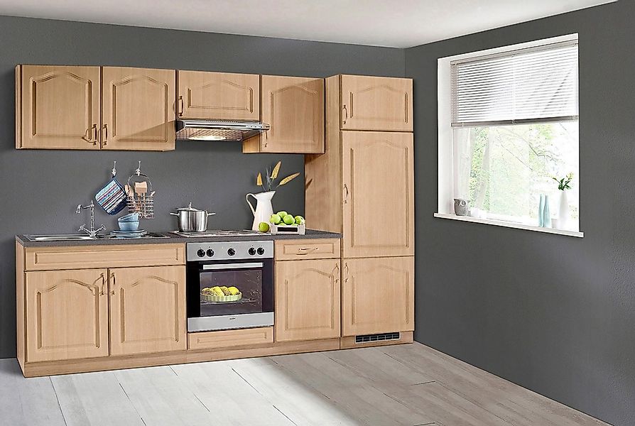 wiho Küchen Küchenzeile »Linz«, mit E-Geräten, Breite 270 cm, mit Edelstahl günstig online kaufen