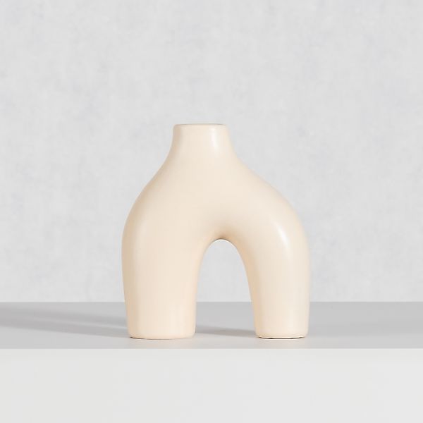 Vase Unico beige 18 cm, 15,5 x 6,5 x 18 cm günstig online kaufen