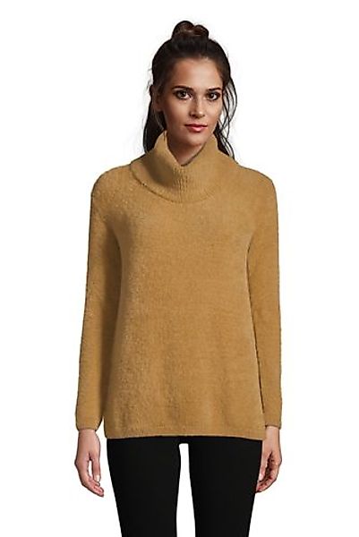 Pullover aus Fransengarn mit weitem Kragen, Damen, Größe: S Normal, Beige, günstig online kaufen
