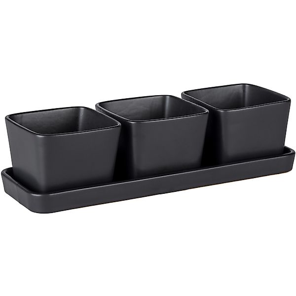 Wenko Snack und Dip Schalen Set Black Outdoor Kitchen Schwarz günstig online kaufen