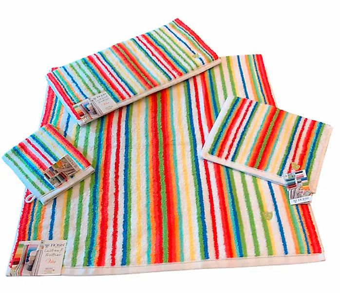 ROSS Gästehandtücher »Multicolor«, (6 St.), mit Streifen und gesticktem ROS günstig online kaufen