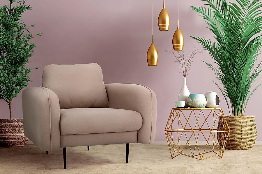 Home affaire Sessel "Skidi" mit losem Rückenkissen und Keder oben auf der A günstig online kaufen