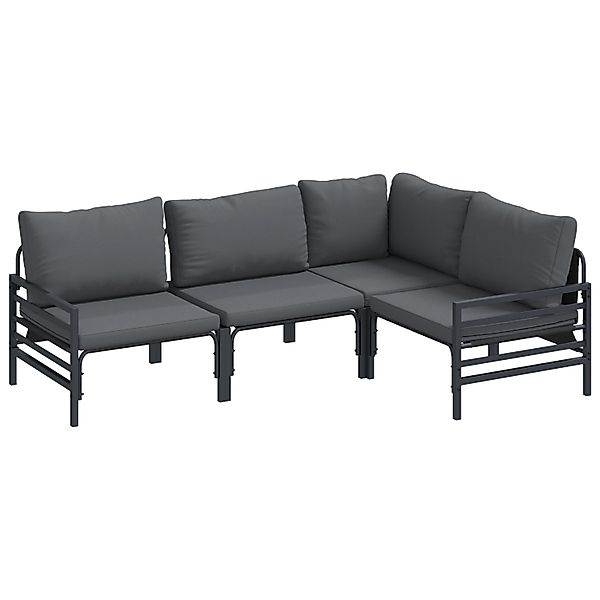 vidaXL Garten-Sofa-Set 4-Tlg Anthrazit Stahl 3378986 günstig online kaufen
