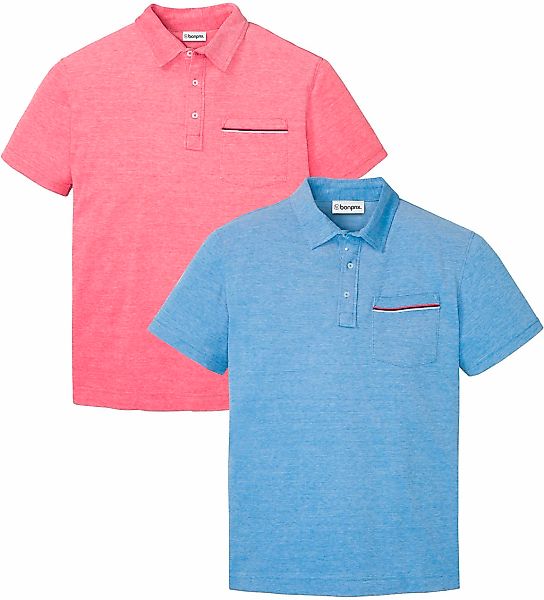 bonprix Poloshirt "Piqué-Poloshirt aus reiner Baumwolle (2er Pack)" Packung günstig online kaufen