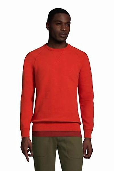 Sweatshirt mit Waffelstruktur, Herren, Größe: M Normal, Orange, Jersey, by günstig online kaufen
