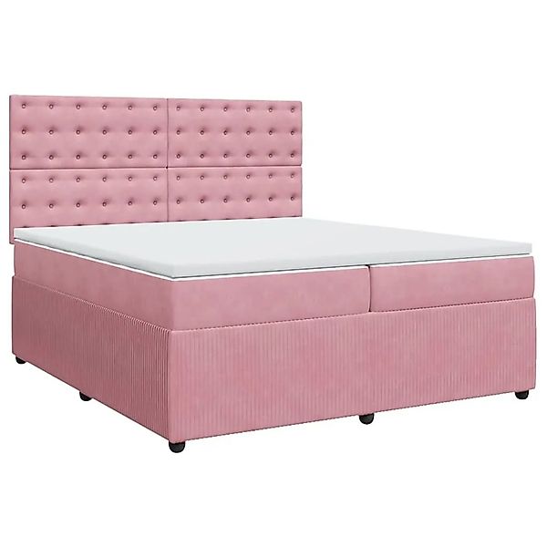 vidaXL Boxspringbett mit Matratze Rosa 200x200 cm Samt 3294747 günstig online kaufen