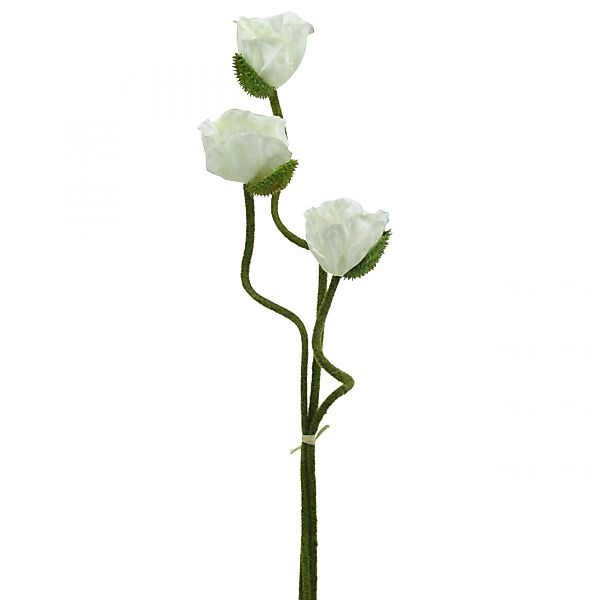 Kunstblume Kunstblume Mohnblume Weiß 3er-Set 55/60/70cm günstig online kaufen